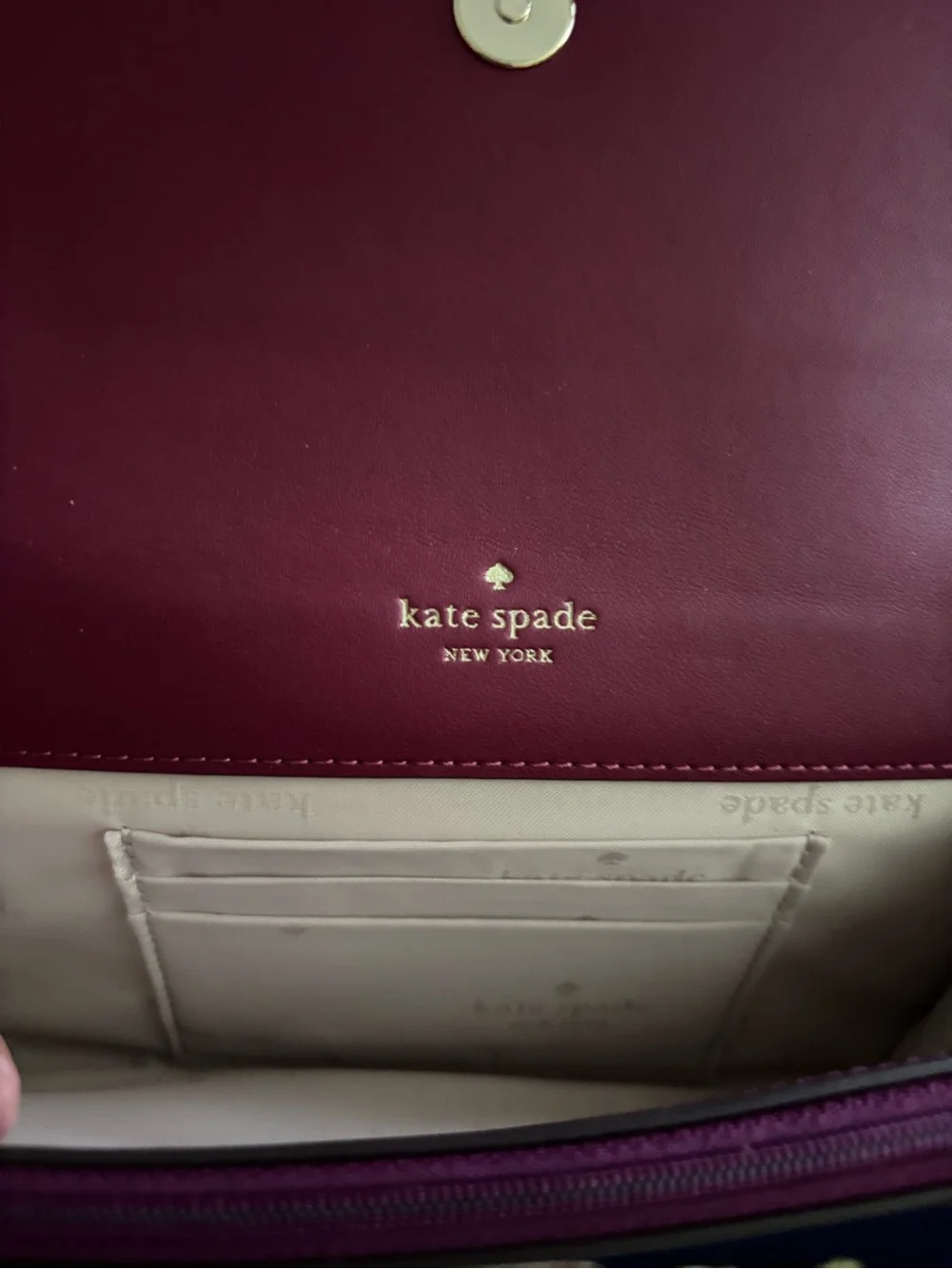 Kate Spade Kenzie Patent Wallet & Card Holder Gift Set Plum Metallic New